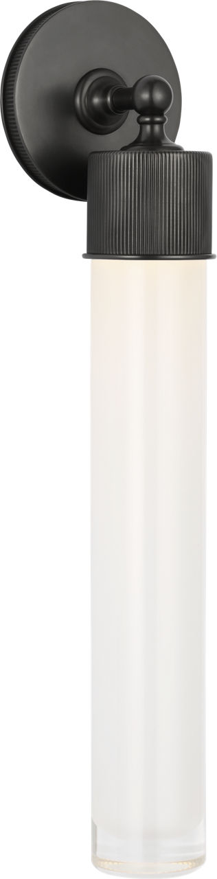 Ansel 19" Bath Sconce in Bronze with White Glass
