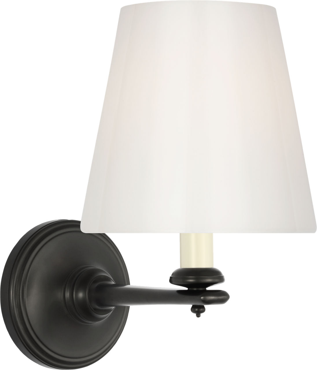 Tess 9" Single Sconce in Bronze with White Glass Shade