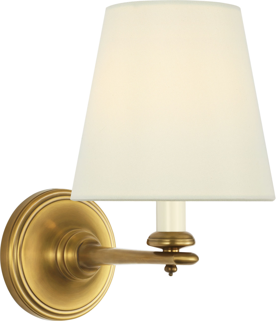 Tess 9" Single Sconce in Soft Brass with Silk Shade