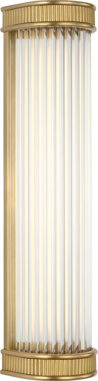 Menil 18" Linear Bath Sconce in Soft Brass with Crystal Rods
