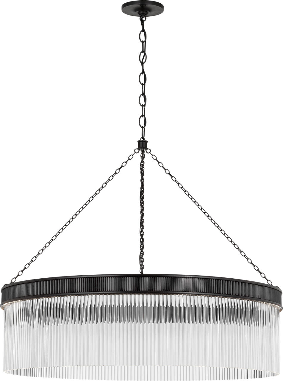 Menil 40" Chandelier in Bronze with Crystal Rods