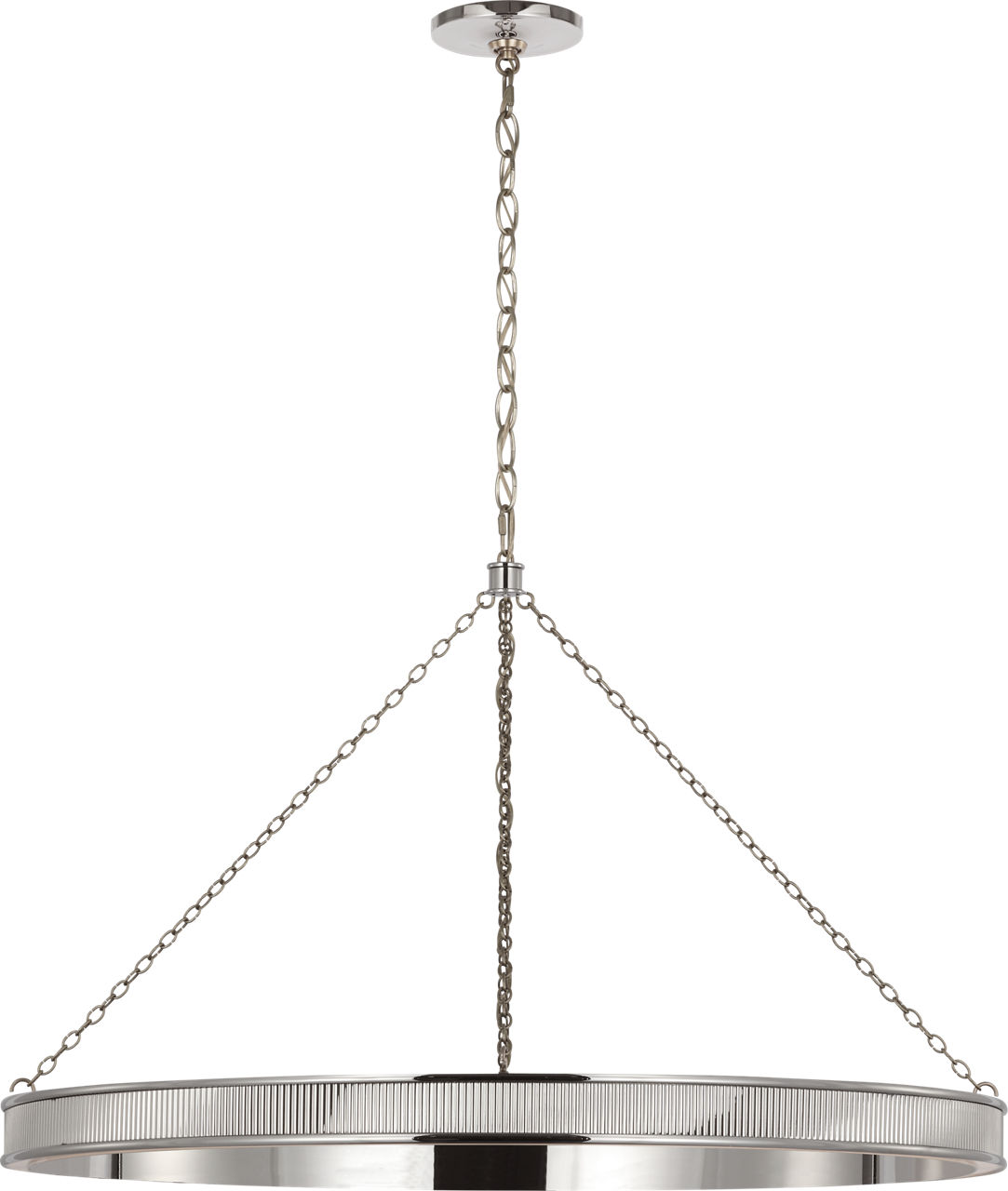 Menil 40" Ring Chandelier in Polished Nickel