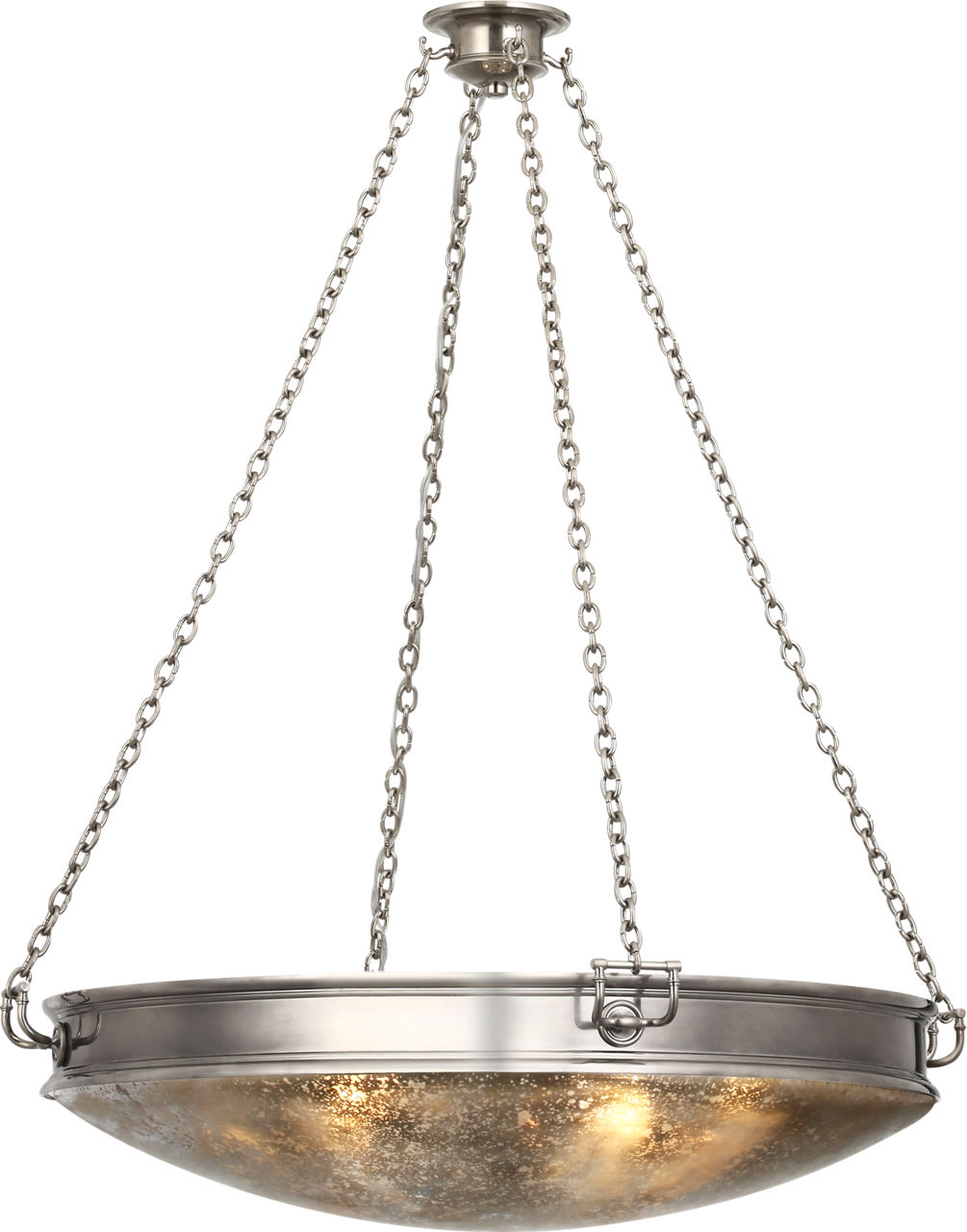 Quinn 28" Chandelier in Pewter with Antique Mercury Glass - Image 4