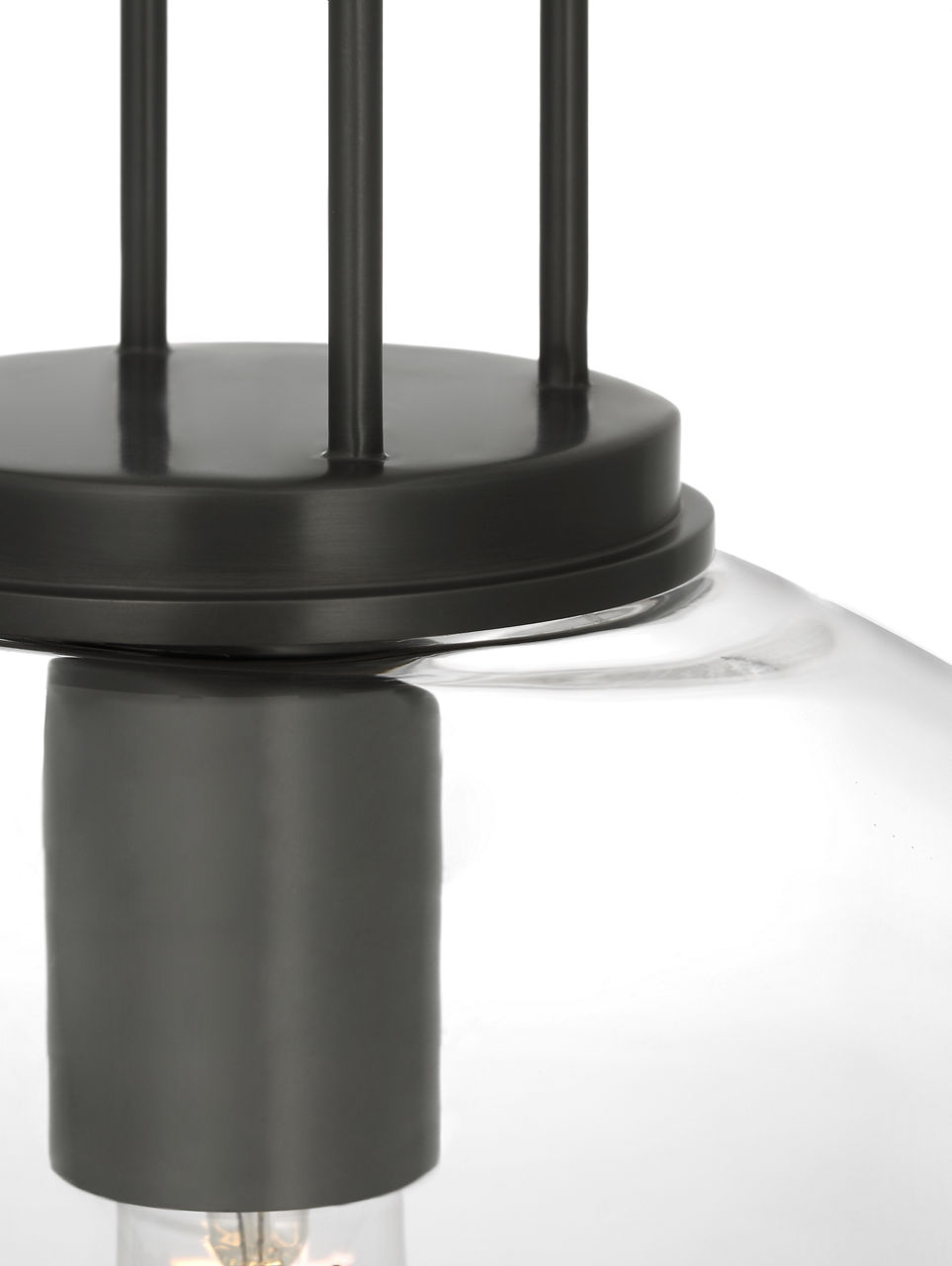 Meir 12" Pendant in Bronze with Clear Glass - Image 4