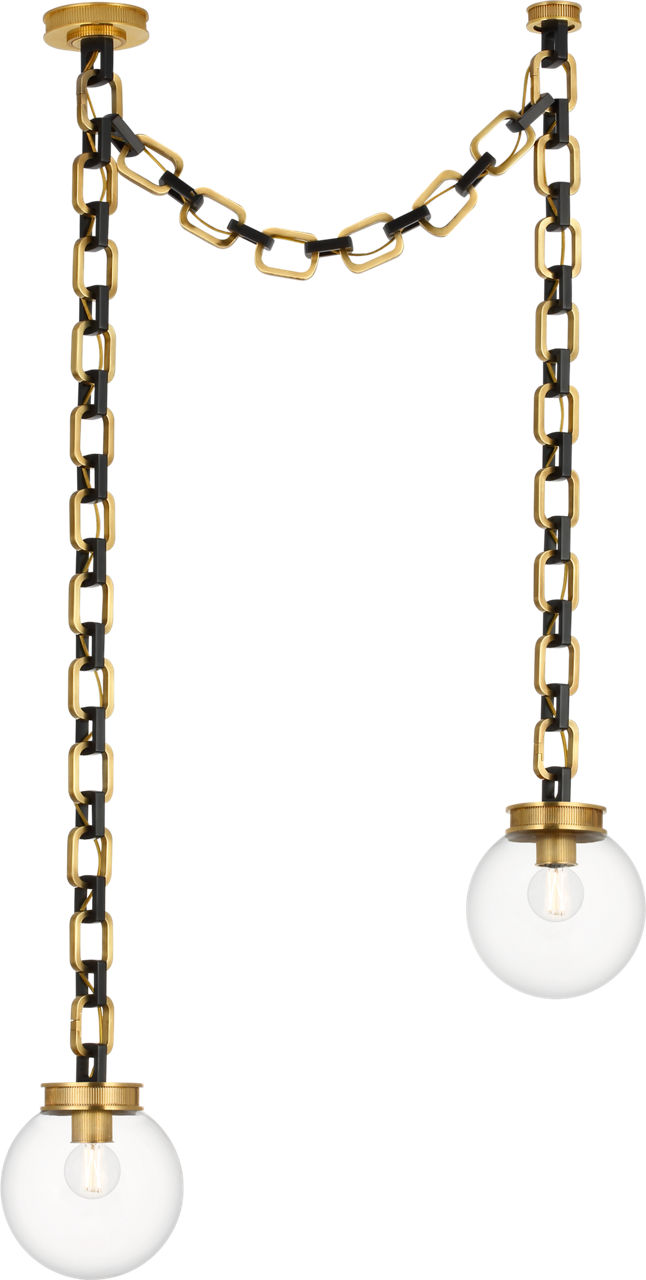 Bellamy 2 Light Statement Chain 8" Globe Chandelier