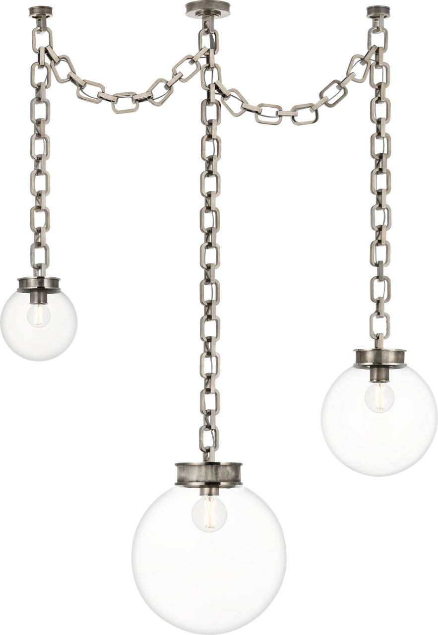 Bellamy 3 Light Statement Chain Multi Globe Chandelier
