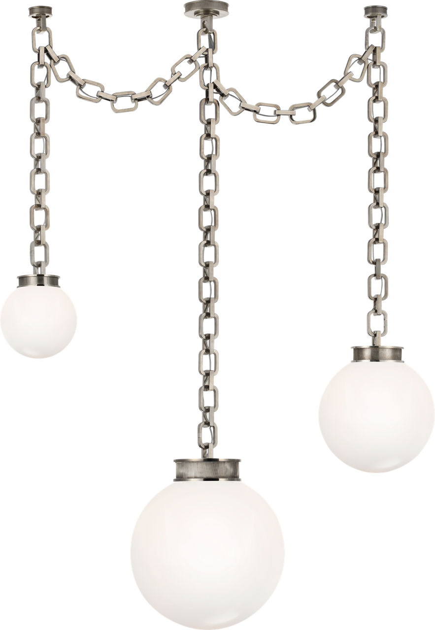 Bellamy 3 Light Statement Chain Multi Globe Chandelier - MF5415