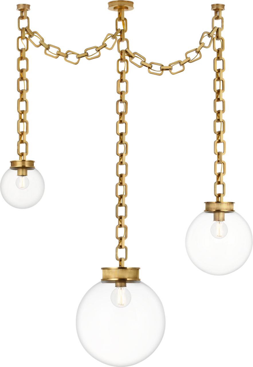 Bellamy 3 Light Statement Chain Multi Globe Chandelier - MF5415
