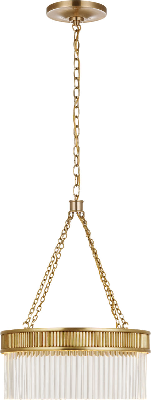 Menil Medium Chandelier in Soft Brass with Crystal Rods