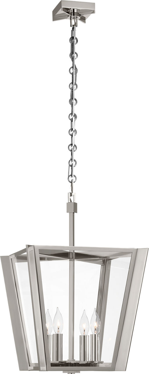 Palais 15" Lantern in Polished Nickel with Clear Glass
