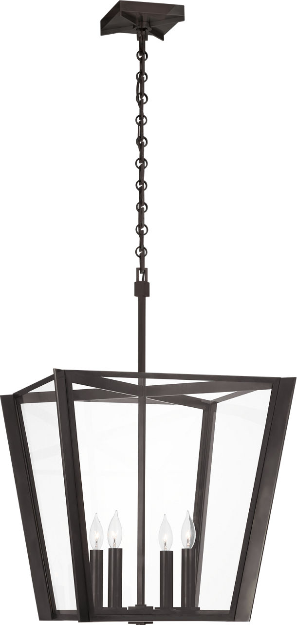 Palais 20" Lantern in Bronze with Clear Glass
