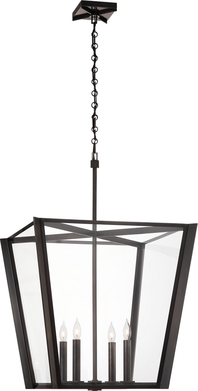Palais 25" Lantern in Bronze with Clear Glass