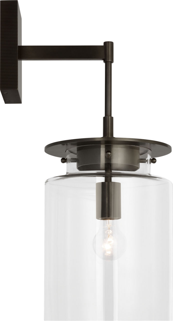 Elias 23" Sconce in Bronze with Clear Glass