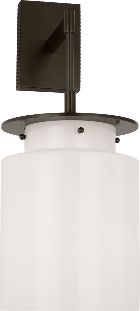 Elias 23" Sconce in Bronze with White Glass