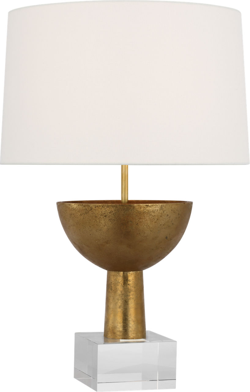 Eadan 26" Table Lamp in Museum Brass with Linen Shade