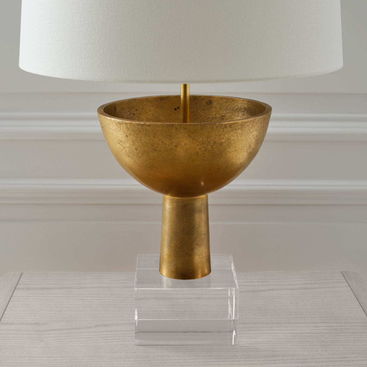 Eadan 26" Table Lamp in Museum Brass with Linen Shade
