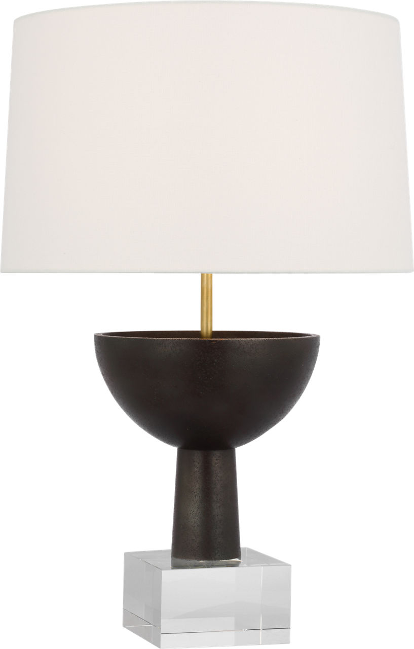 Eadan 26" Table Lamp in Warm Iron with Linen Shade
