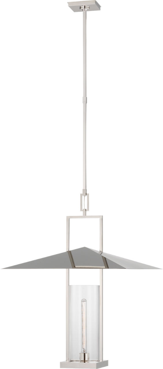 Amity 23" Lantern in Polished Nickel with Clear Glass