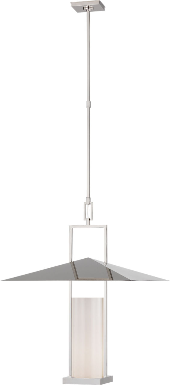 Amity 23" Lantern in Polished Nickel with White Glass