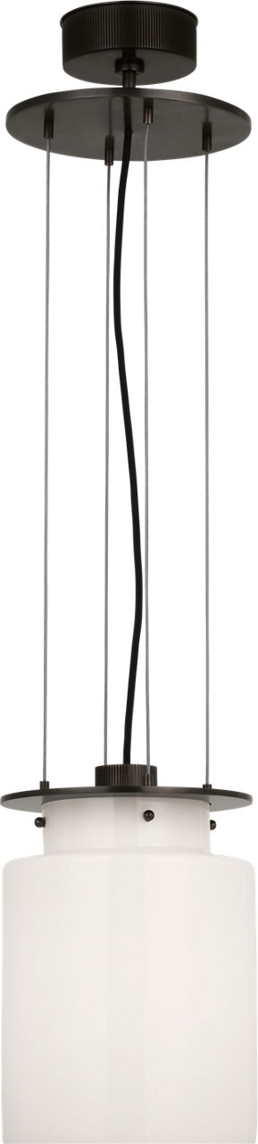 Elias 9" Floating Pendant in Bronze with White Glass