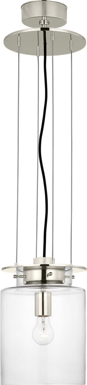 Elias 9" Floating Pendant in Polished Nickel with Clear Glass