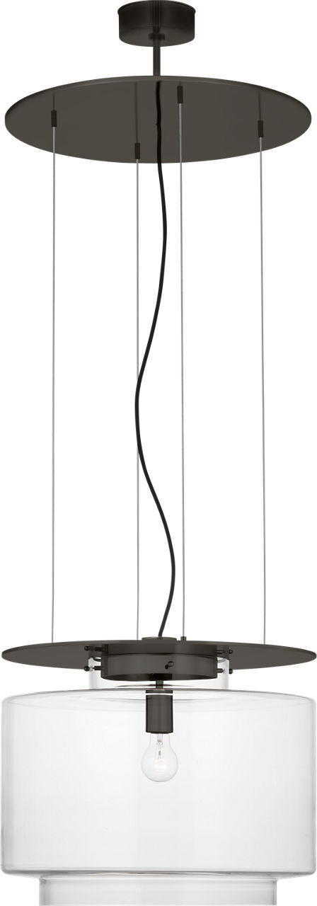 Elias 20" Floating Pendant in Bronze with Clear Glass