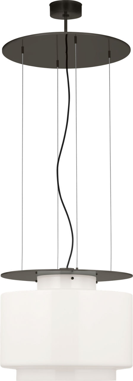 Elias 20" Floating Pendant in Bronze with White Glass