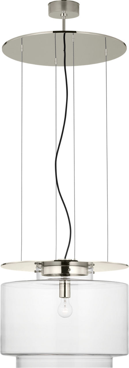 Elias 20" Floating Pendant in Polished Nickel with Clear Glass