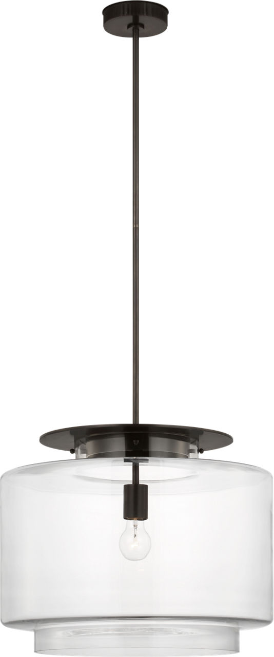 Elias 20" Pendant in Bronze with Clear Glass