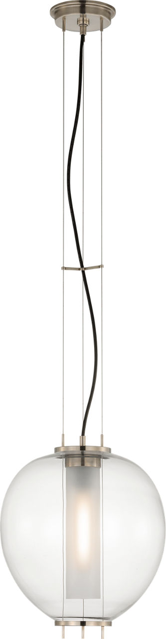 Taro 13" Lantern in Antique Nickel with Clear Glass