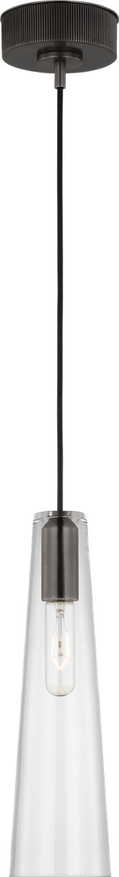 Osvaldo 4" Single Pendant in Bronze with Clear Glass