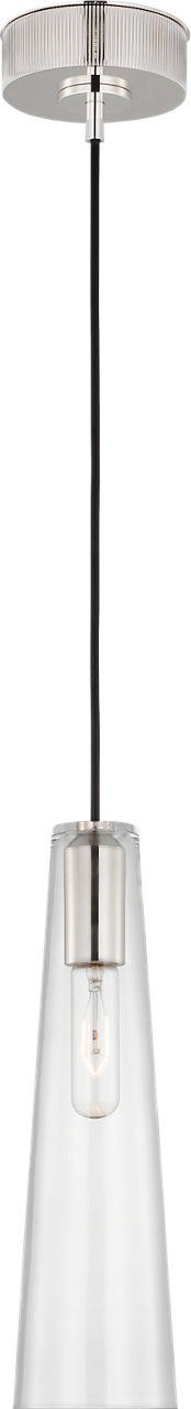 Osvaldo 4" Single Pendant in Polished Nickel with Clear Glass