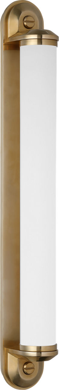 Belgrave 24" Linear Bath Light in Natural Brass with White Glass