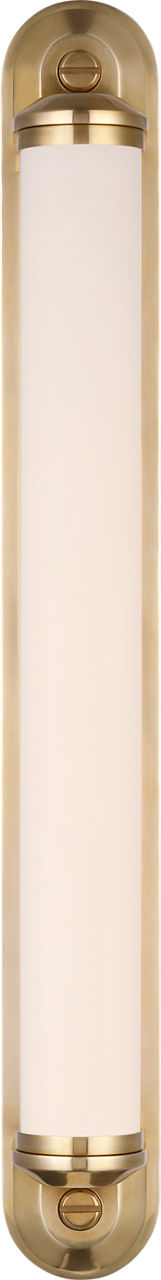 Belgrave 24" Linear Bath Light in Natural Brass with White Glass