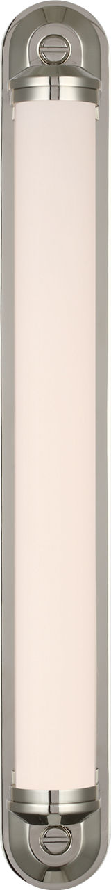 Belgrave 24" Linear Bath Light in Polished Nickel with White Glass