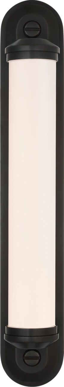 Belgrave 18" Linear Bath Light in Bronze with White Glass