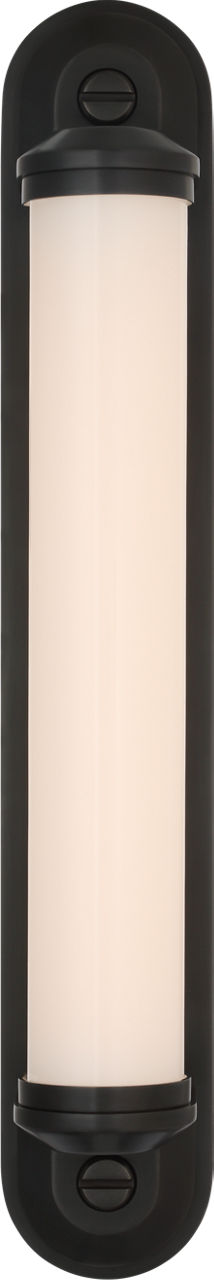 Belgrave 18" Linear Bath Light in Bronze with White Glass