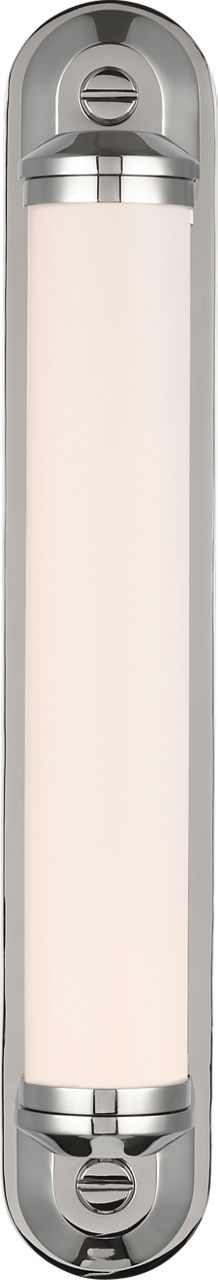 Belgrave 18" Linear Bath Light in Polished Nickel with White Glass