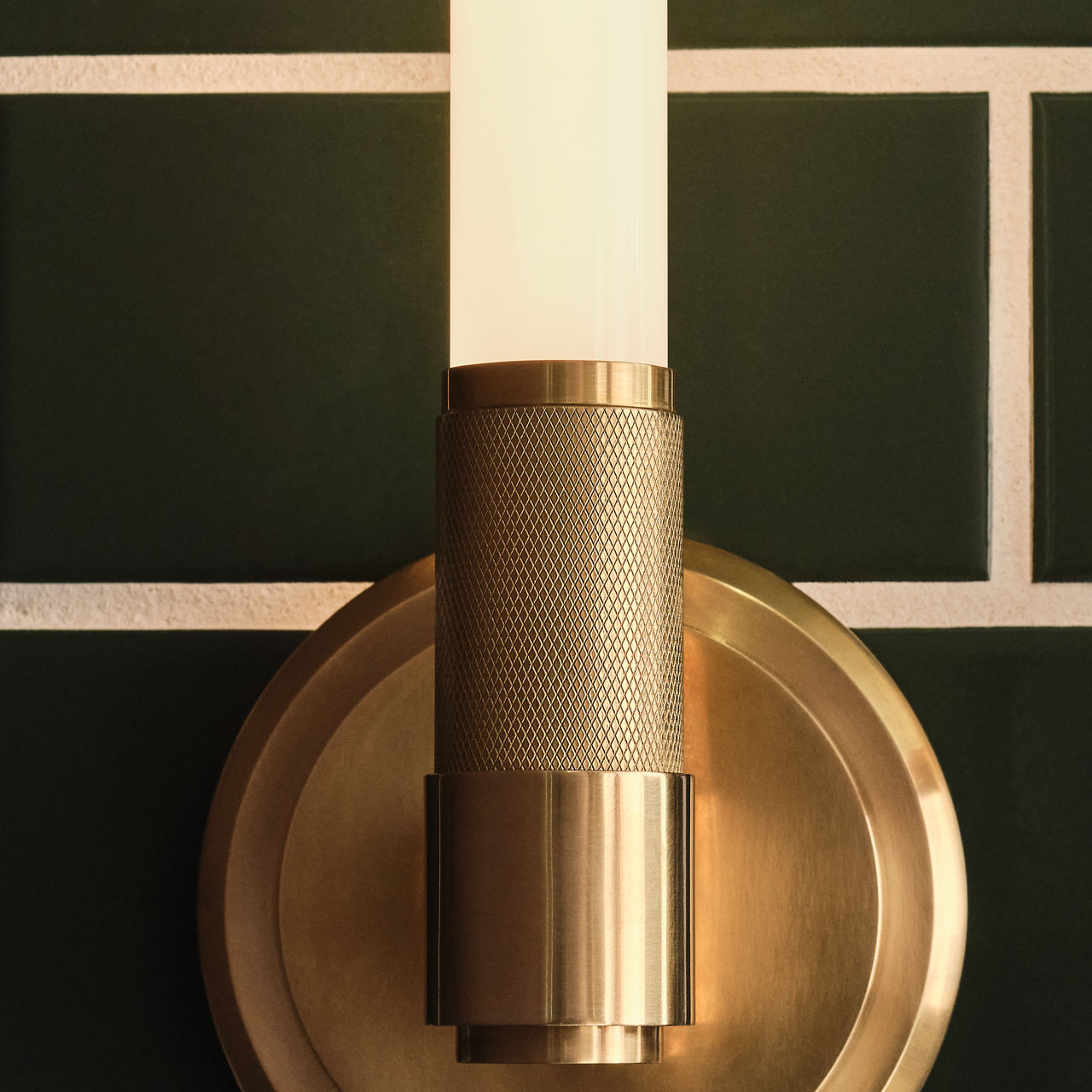 Barrett 13" Single Bath Light in Natural Brass with White Glass - Image 13