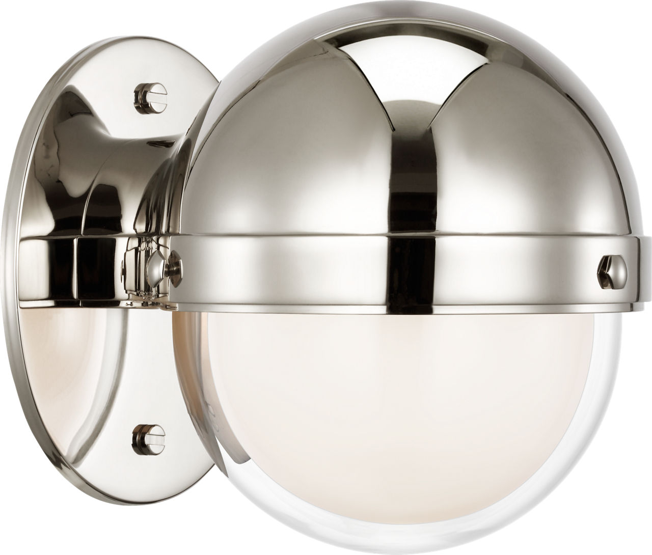 Harbor 7" Sconce in Polished Nickel with Clear and White Glass
