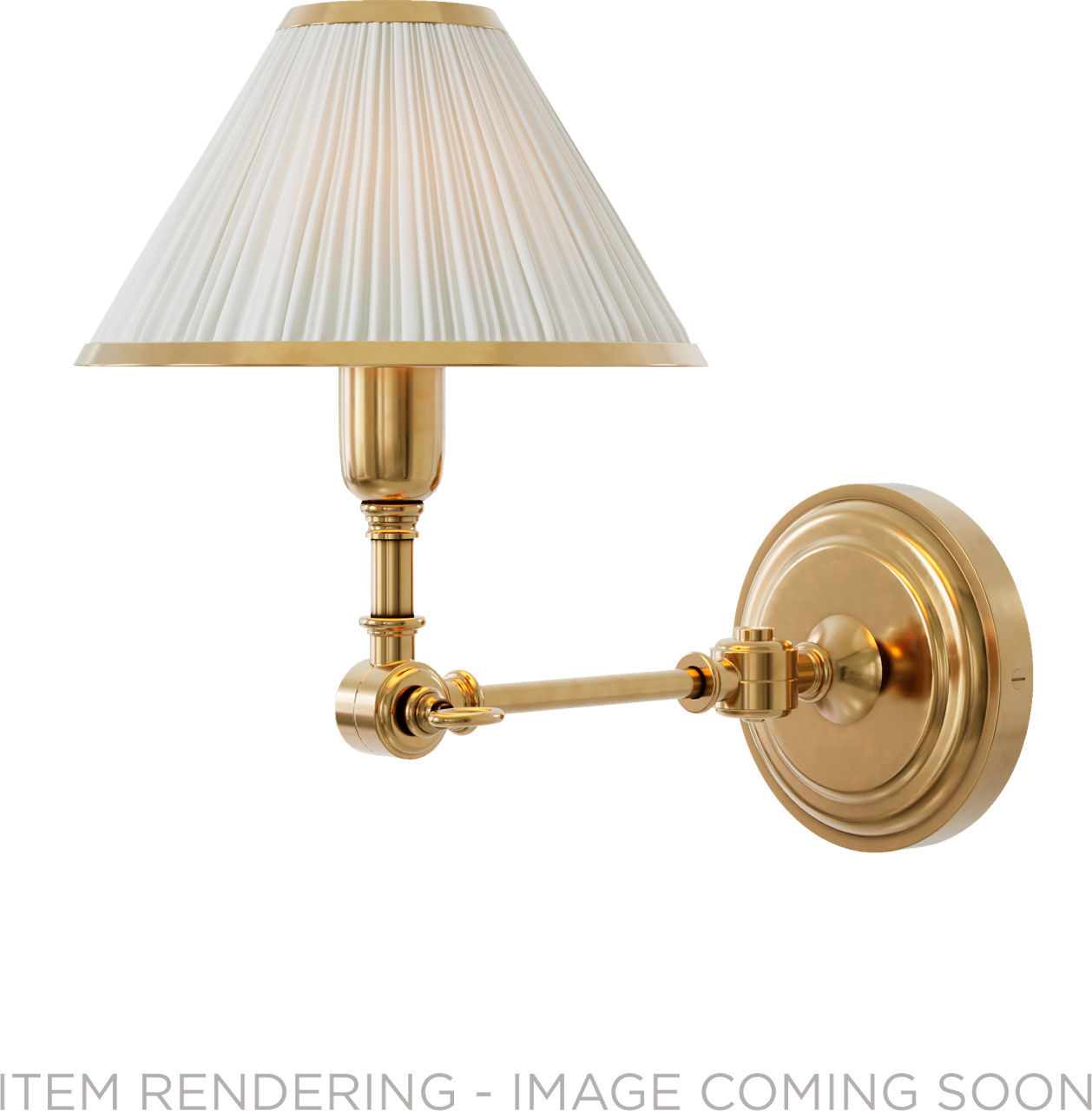 Anette Single Sconce in Natural Brass with Silk Pleated Shade