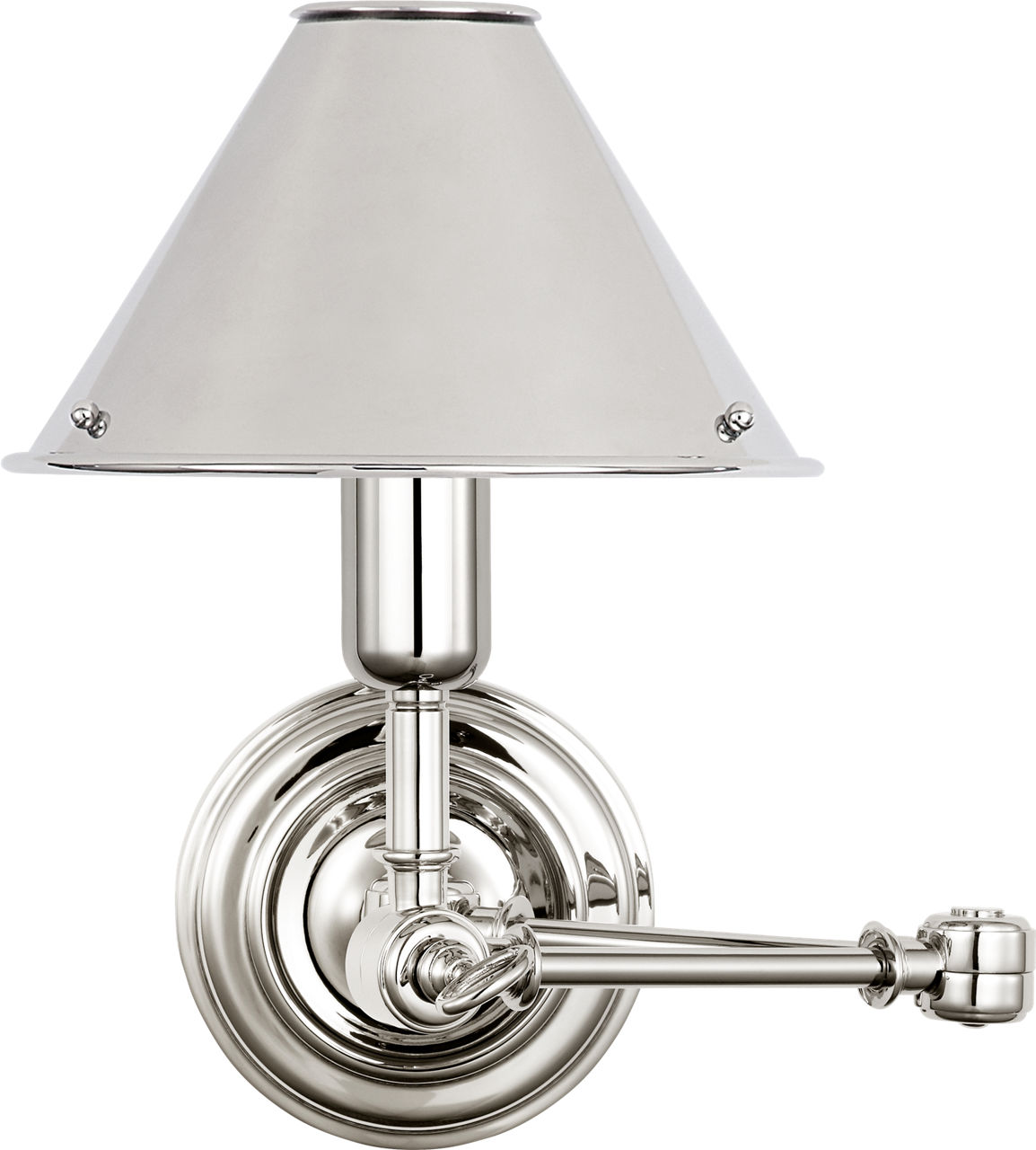 Anette Swing Arm Sconce in Polished Nickel