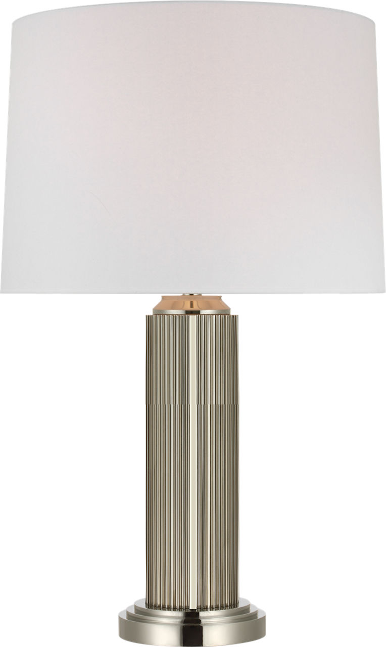 Langton 29" Table Lamp in Polished Nickel with White Paper Shade