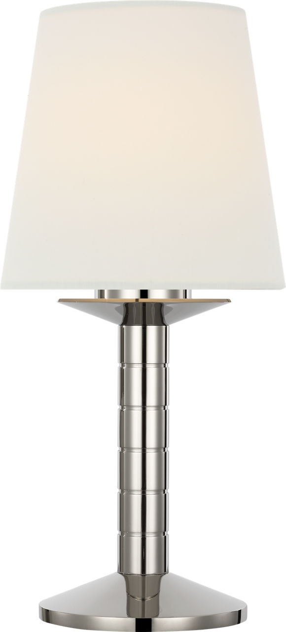 Montgomery 12" Cordless Accent Lamp in Polished Nickel with Silk Shade