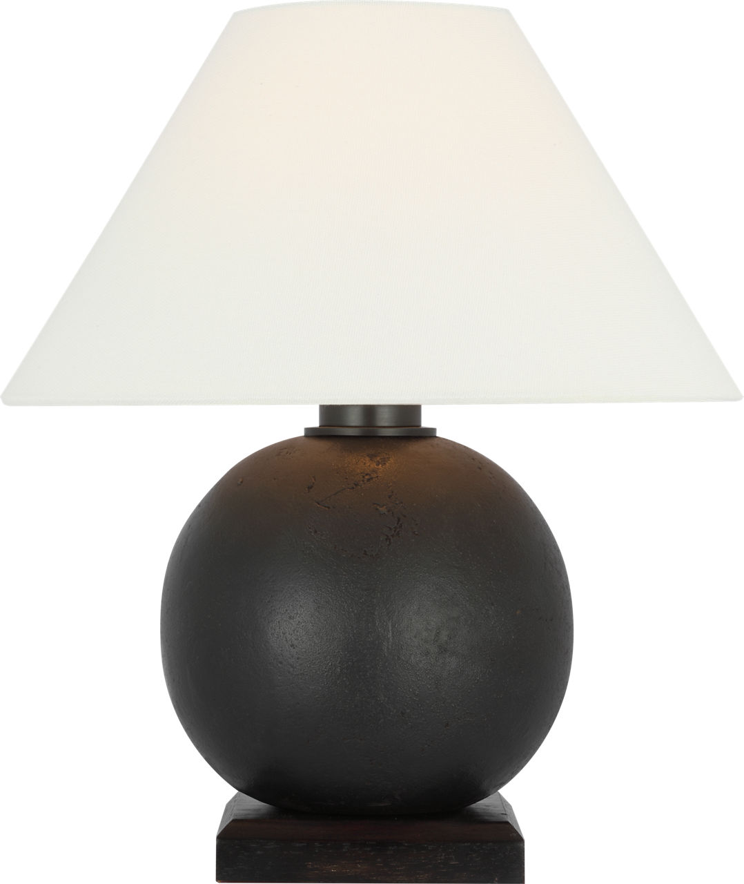 Hardwick 12" Accent Lamp in Museum Bronze and Black Ebony with Linen Shade