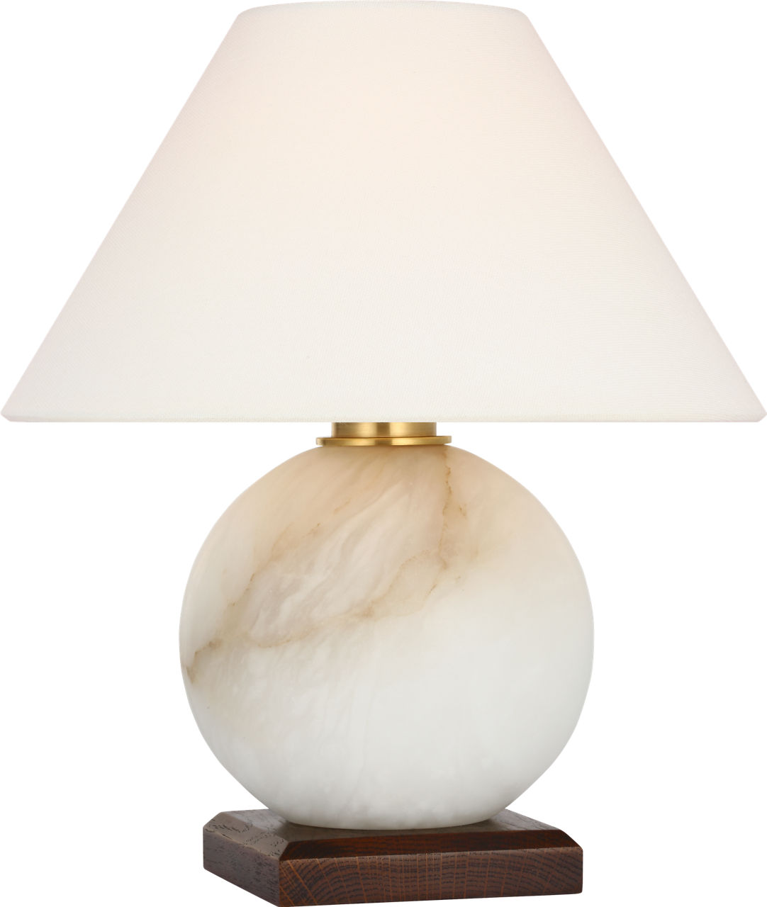 Hardwick 12" Cordless Accent Lamp in Alabaster and Natural Rift Oak with Linen Shade
