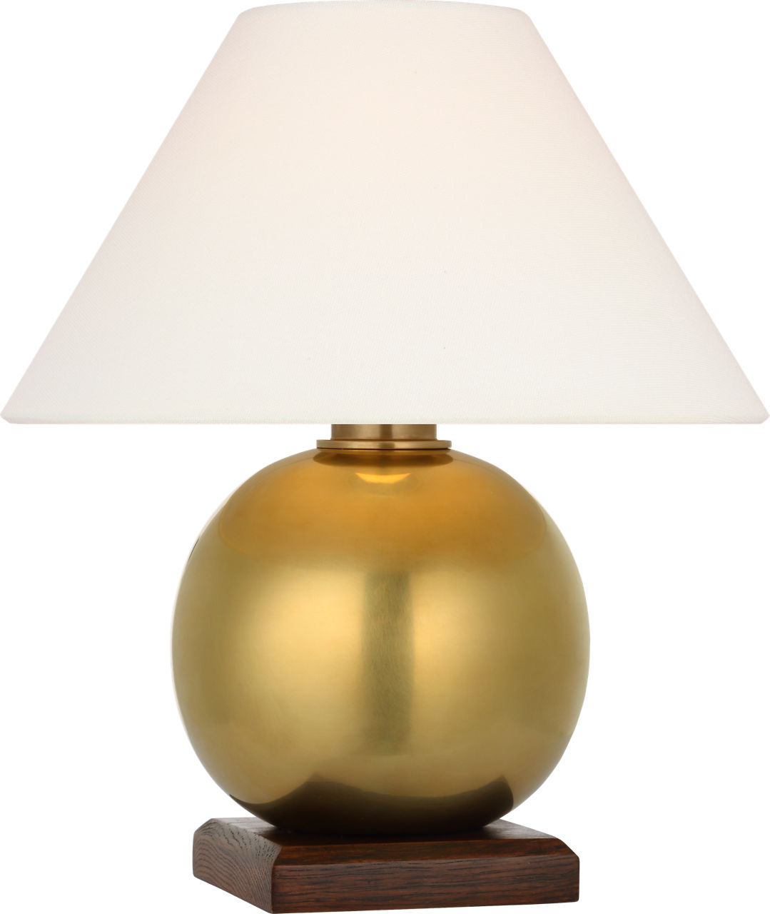 Hardwick 12" Cordless Accent Lamp in Natural Brass and Natural Rift Oak with Linen Shade