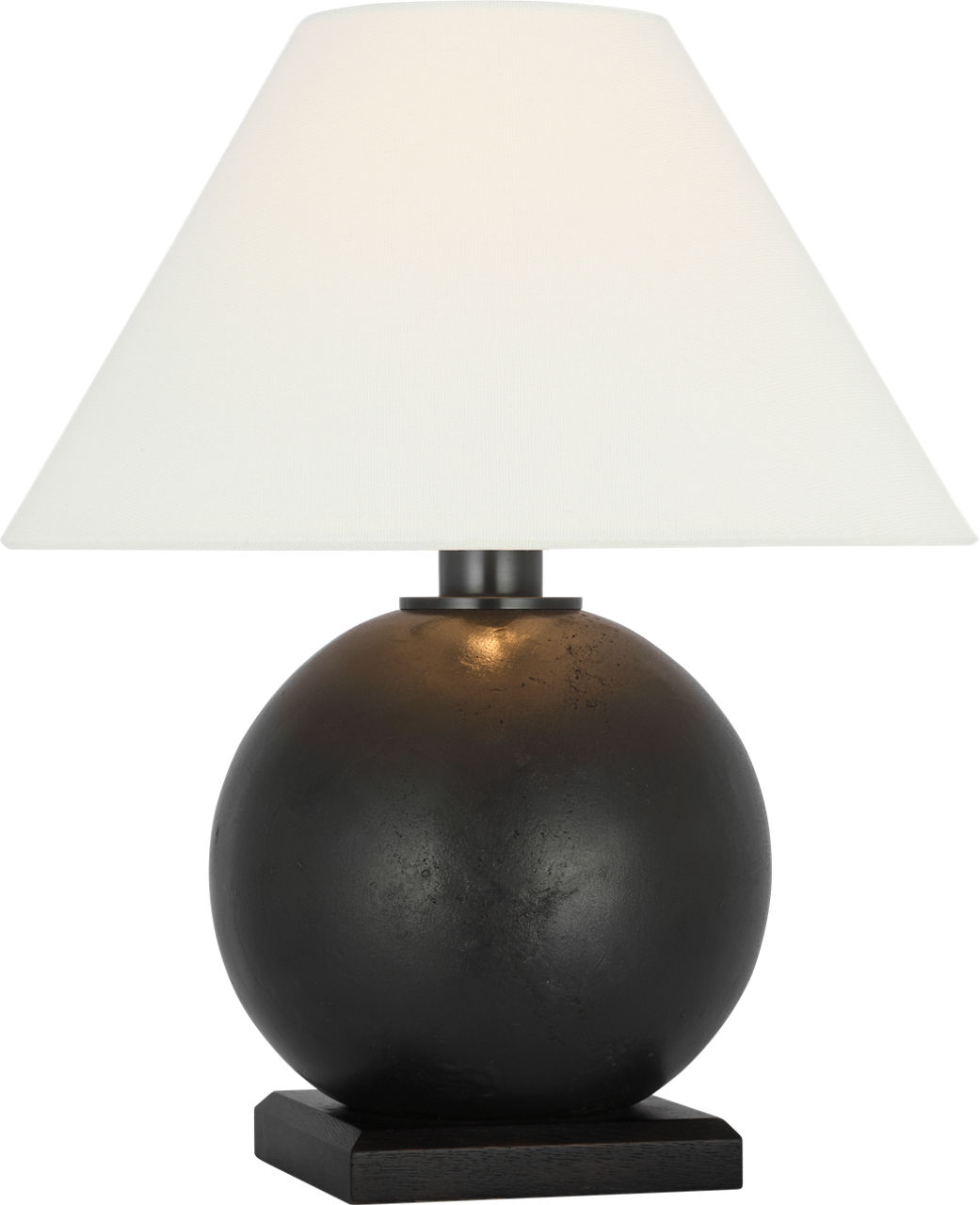 Hardwick 20" Table Lamp in Museum Bronze and Black Ebony with Linen Shade