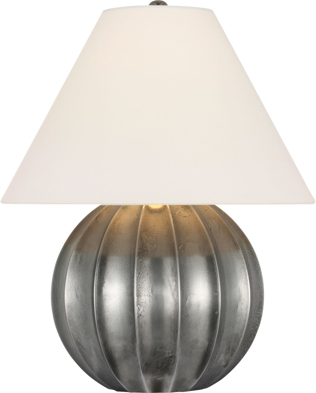Barden 18" Table Lamp in Museum Pewter with Linen Shade