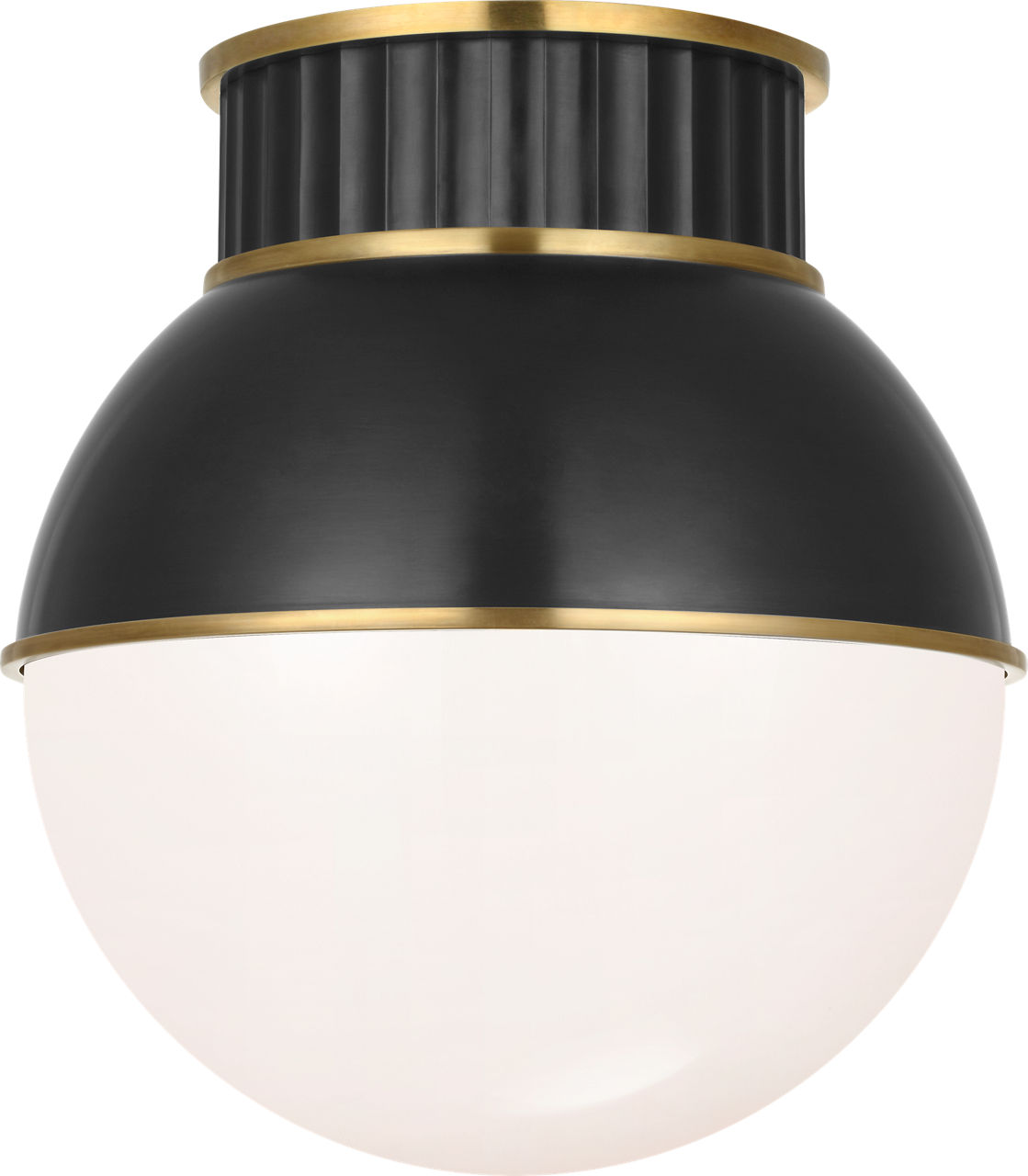 Cavill 12" Flush Mount in Bronze and Natural Brass with Bronze Hood and White Glass